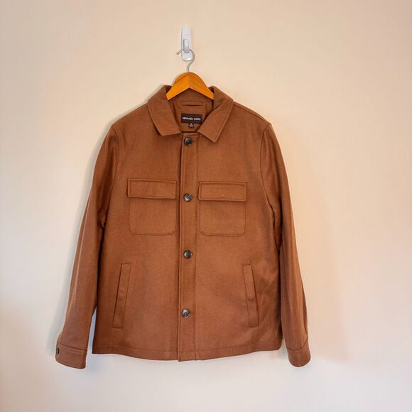 Michael Kors Men's Camel Brown Alhambra Wool Hipster Jacket Size Medium - Picture 2 of 9